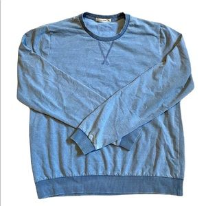 Marine Layer Pullover Crewneck Sweatshirt Pigment Dyed Medium Blue